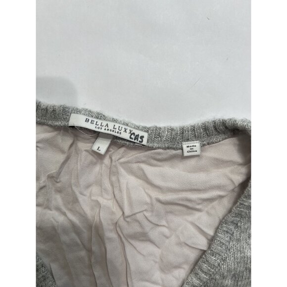 Bella Luxx V-Neck Sweater in Grey - Picture 2 of 3